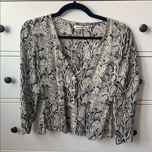 Reformation Snake Print Blouse